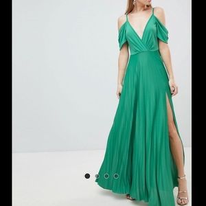 ASOS Emerald Pleated Maxi Dress